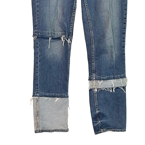 Paige Jacqueline Straight Distressed Patchwork Cropped Jeans size 27 - Picture 7 of 14